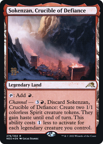 {R} Sokenzan, Crucible of Defiance [Kamigawa: Neon Dynasty Prerelease Promos][PR NEO 276]