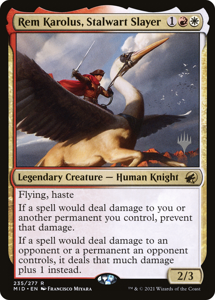 {R} Rem Karolus, Stalwart Slayer (Promo Pack) [Innistrad: Midnight Hunt Promo Pack][PP MID 235]