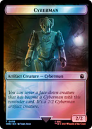 {T} Warrior // Cyberman Double-Sided Token (Surge Foil) [Doctor Who Tokens][TWHO 41//56]