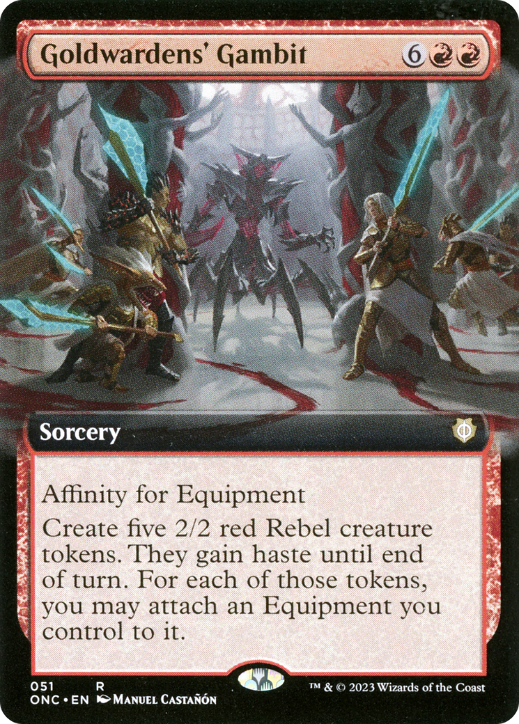 {R} Goldwardens' Gambit (Extended Art) [Phyrexia: All Will Be One Commander][ONC 051]