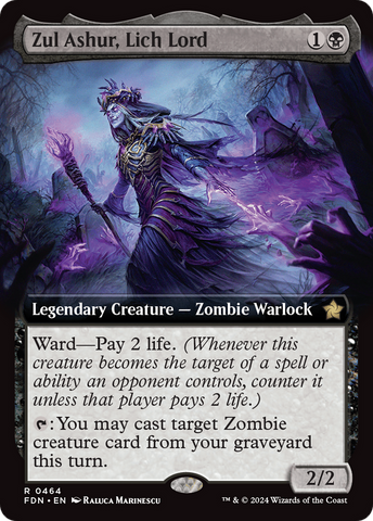 {@R} Zul Ashur, Lich Lord (Extended Art) [Foundations][FDN 464]