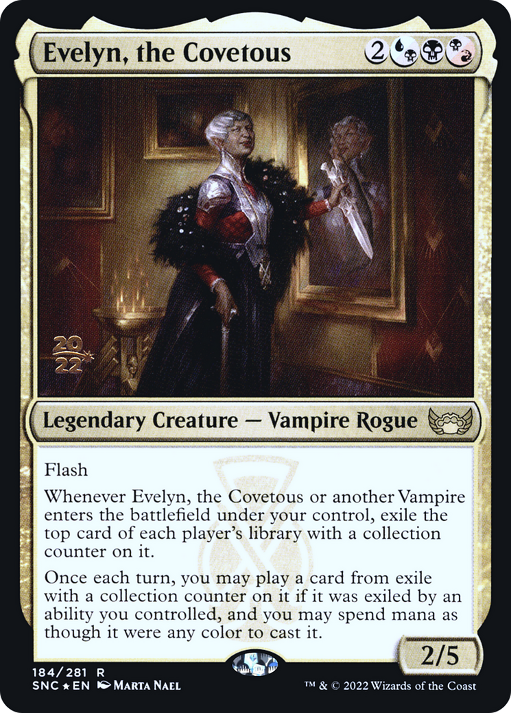 {R} Evelyn, the Covetous [Streets of New Capenna Prerelease Promos][PR SNC 184]
