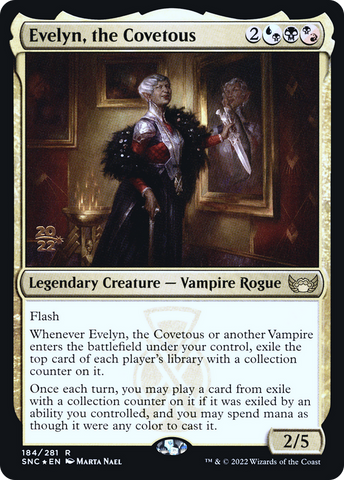 {R} Evelyn, the Covetous [Streets of New Capenna Prerelease Promos][PR SNC 184]