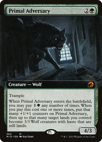 {R} Primal Adversary (Extended Art) [Innistrad: Midnight Hunt][MID 363]