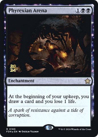 {@R} Phyrexian Arena [Foundations Prerelease Promos][PR FDN 180]