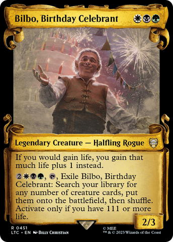 {R} Bilbo, Birthday Celebrant [The Lord of the Rings: Tales of Middle-Earth Commander Showcase Scrolls][LTC 451]