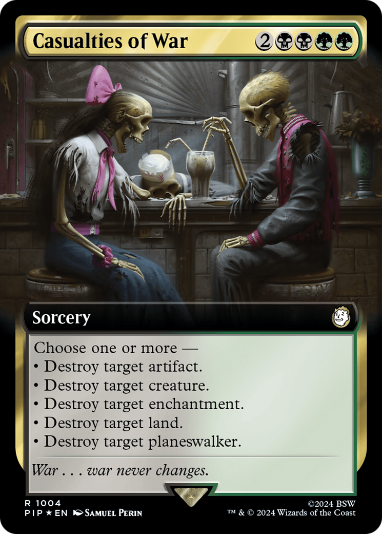{R} Casualties of War (Extended Art) (Surge Foil) [Fallout][PIP 1004]