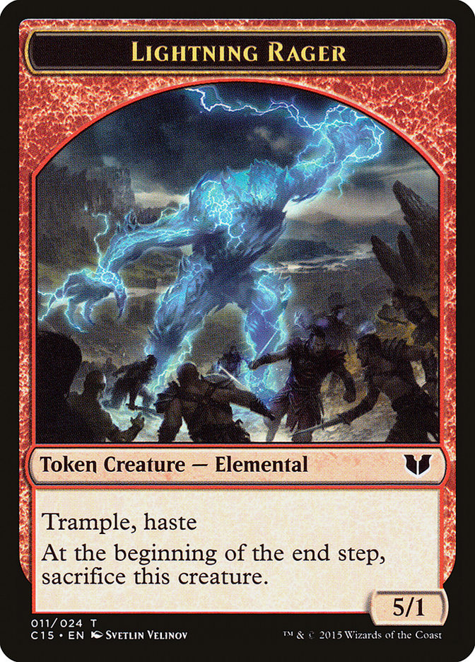 {T} Lightning Rager // Lightning Rager Double-Sided Token [Commander 2015 Tokens][TC15 011]