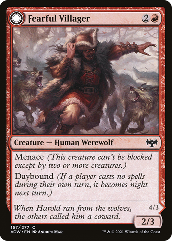 {C} Fearful Villager // Fearsome Werewolf [Innistrad: Crimson Vow][VOW 157]