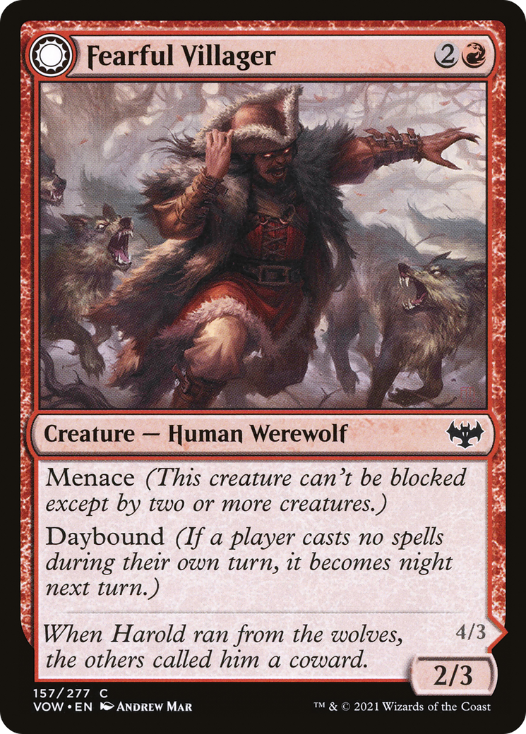 {C} Fearful Villager // Fearsome Werewolf [Innistrad: Crimson Vow][VOW 157]