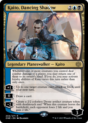 {R} Kaito, Dancing Shadow (Promo Pack) [Phyrexia: All Will Be One Promos][PP ONE 204]