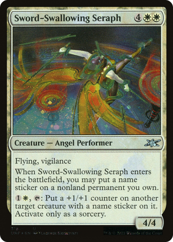 {C} Sword-Swallowing Seraph (Galaxy Foil) [Unfinity][UNF 316]