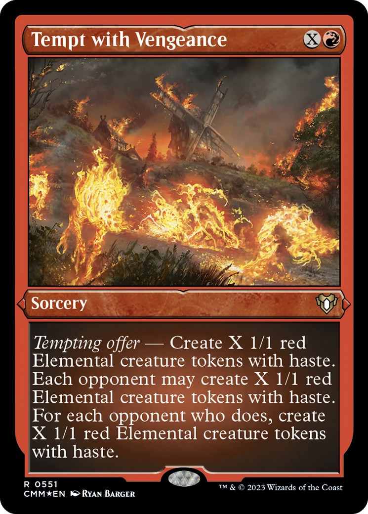 {R} Tempt with Vengeance (Foil Etched) [Commander Masters][CMM 551]