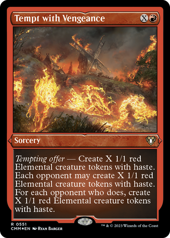 {R} Tempt with Vengeance (Foil Etched) [Commander Masters][CMM 551]
