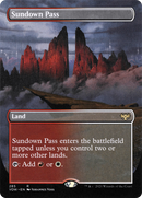 {R} Sundown Pass (Borderless Alternate Art) [Innistrad: Crimson Vow][VOW 285]
