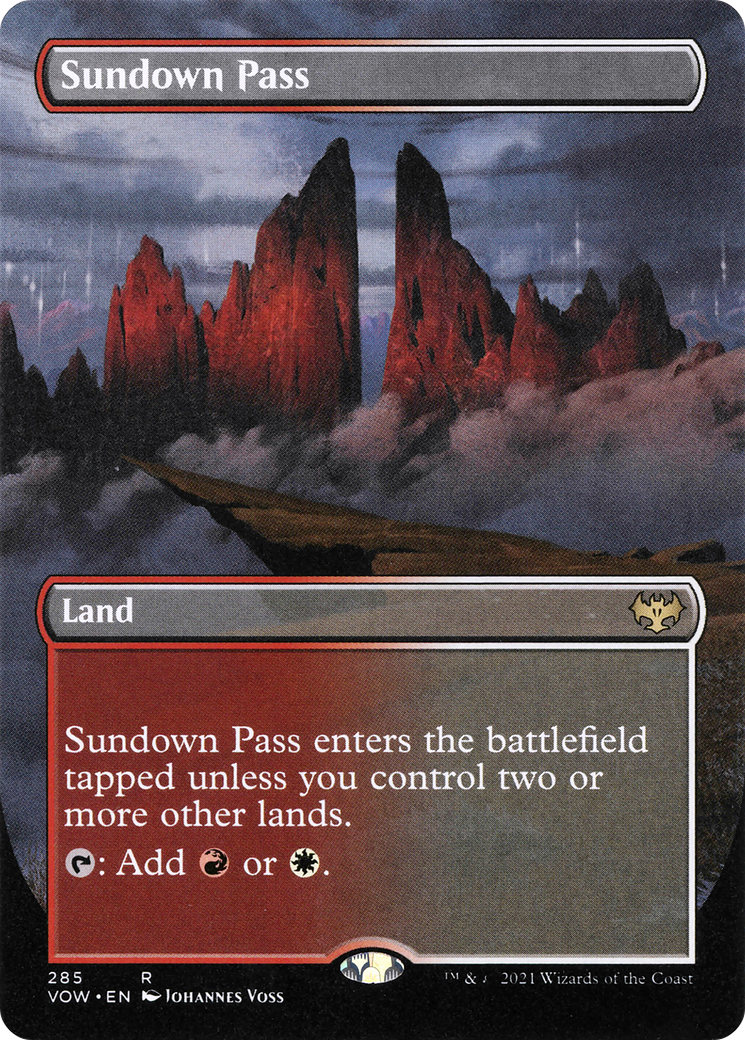 {R} Sundown Pass (Borderless Alternate Art) [Innistrad: Crimson Vow][VOW 285]