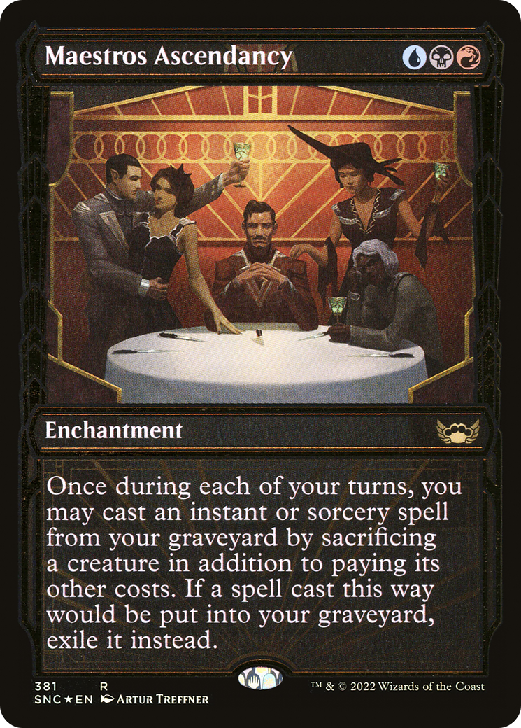 {R} Maestros Ascendancy (Showcase Golden Age Gilded Foil) [Streets of New Capenna][SNC 381]