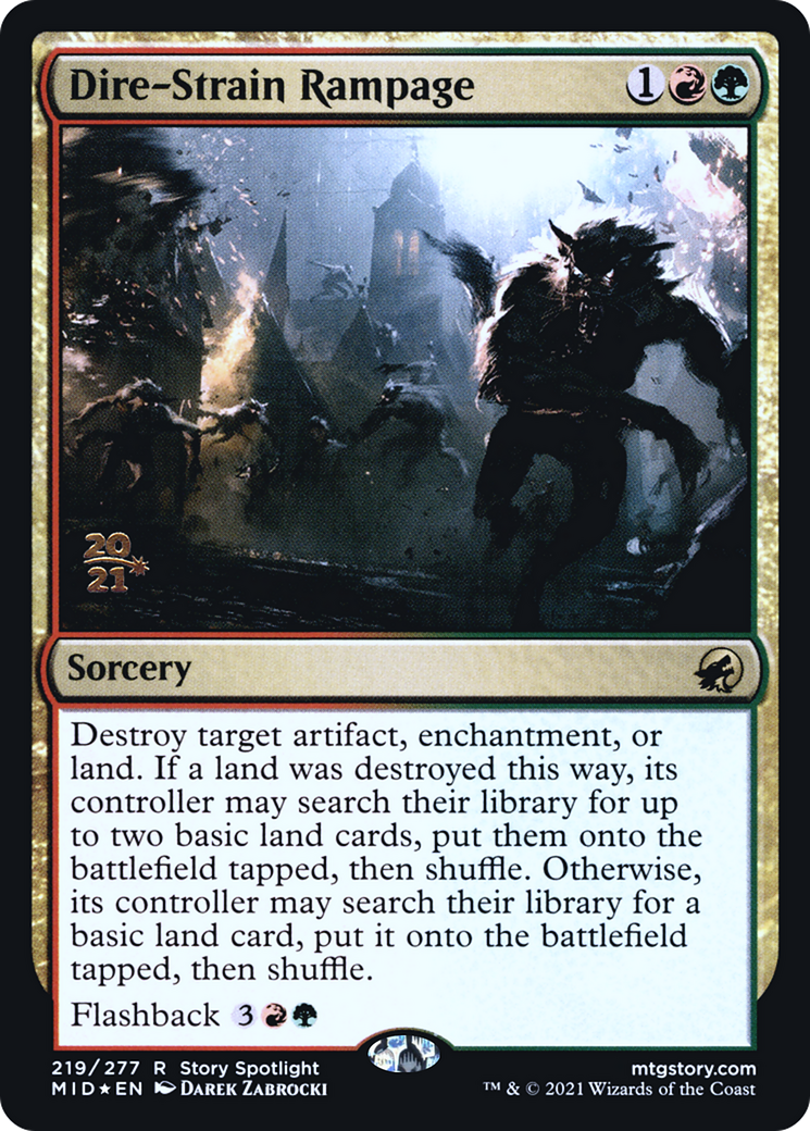 {R} Dire-Strain Rampage [Innistrad: Midnight Hunt Prerelease Promos][PR MID 219]