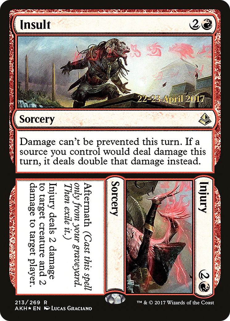 {R} Insult // Injury [Amonkhet Prerelease Promos][PR AKH 213]