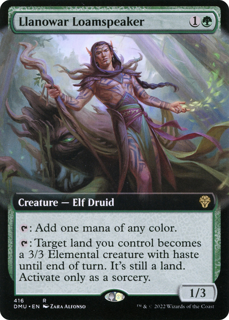 {R} Llanowar Loamspeaker (Extended Art) [Dominaria United][DMU 416]