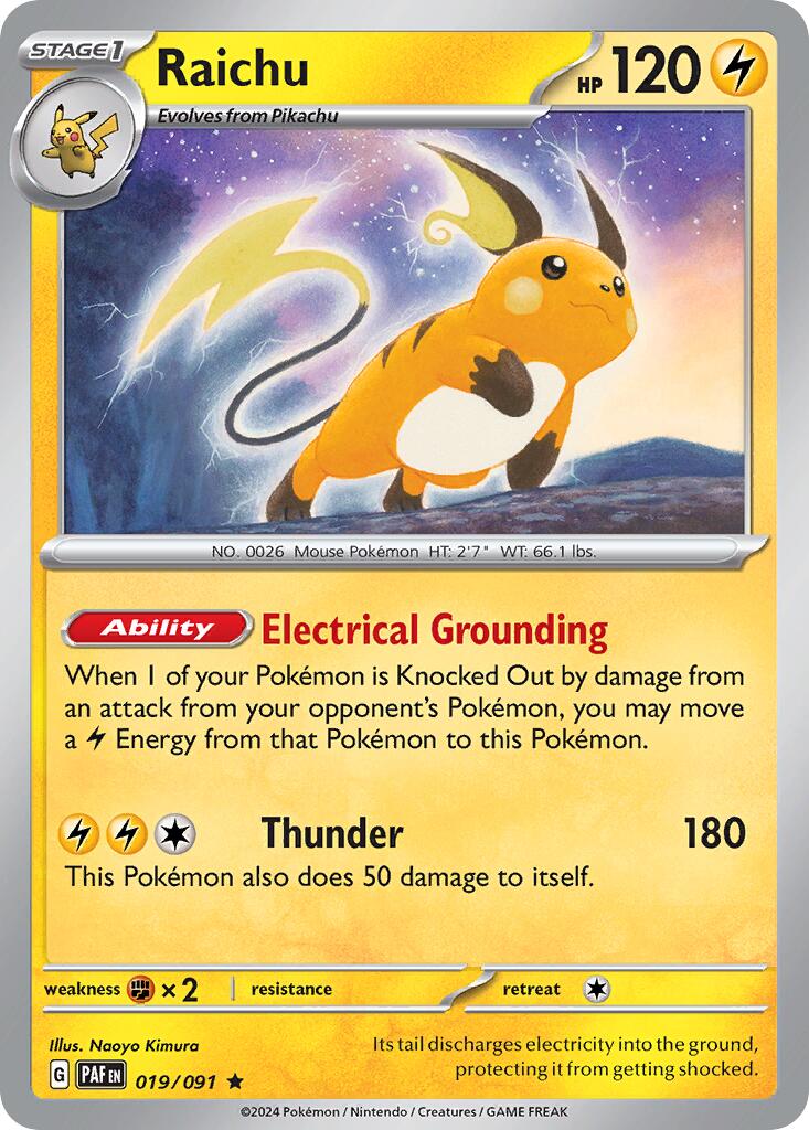 [PKM] Raichu (019/091) (Theme Deck Exclusive) [Scarlet & Violet: Paldean Fates]