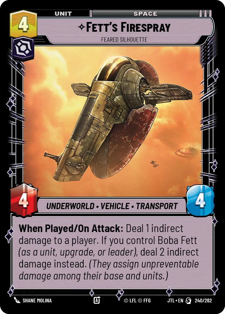 {SW-R}Fett's Firespray - Feared Silhouette (240/257) [Jump to Lightspeed]