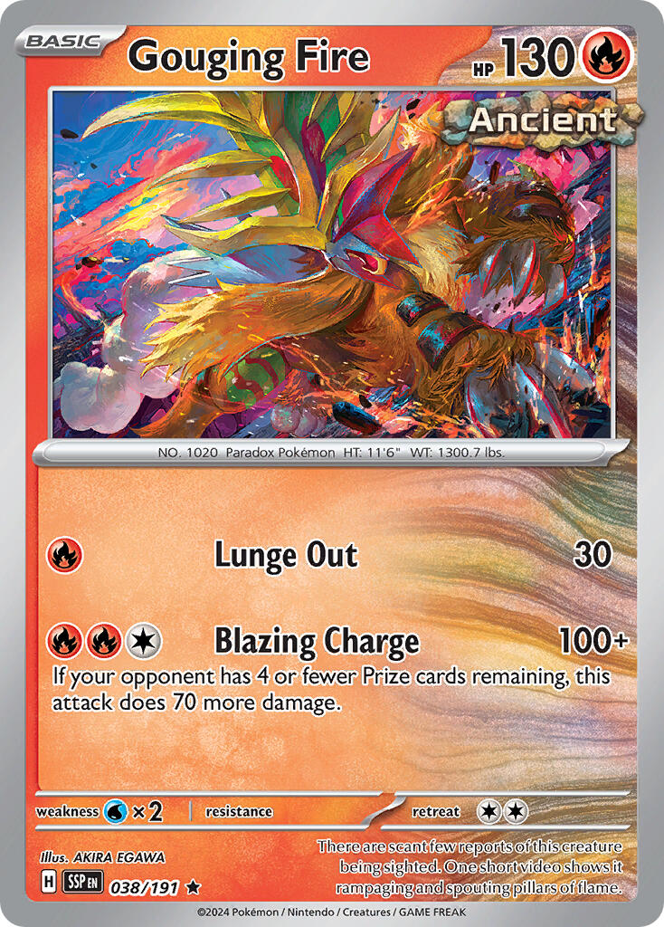 [PKM] Gouging Fire (038/191) (Theme Deck Exclusive) [Scarlet & Violet: Surging Sparks]