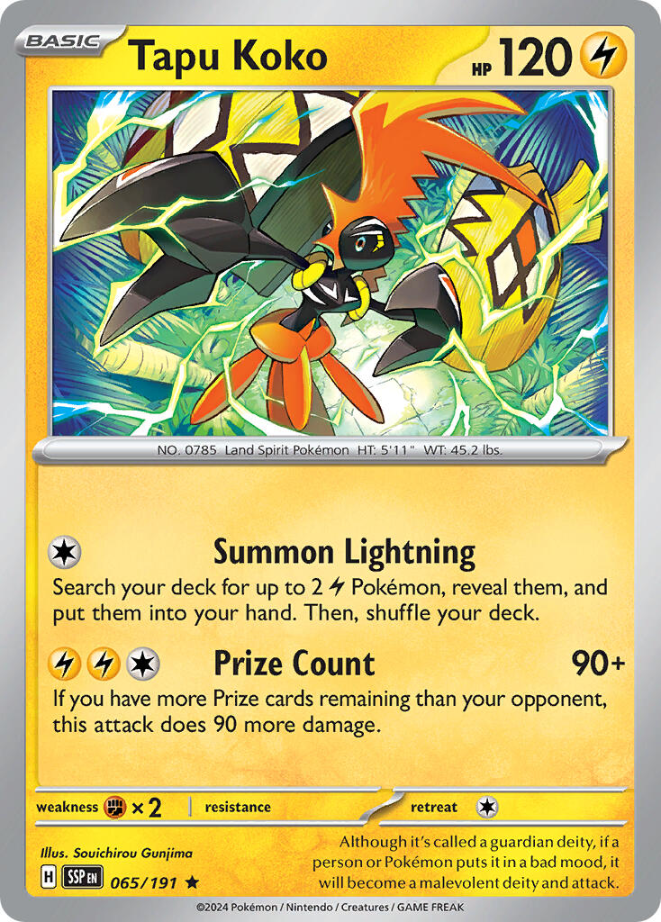[PKM] Tapu Koko (065/191) (Theme Deck Exclusive) [Scarlet & Violet: Surging Sparks]