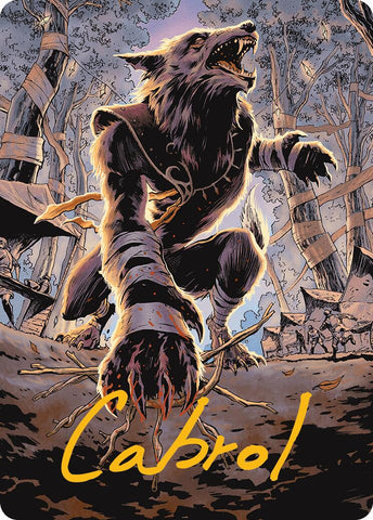 {A} Arlinn, Embraced by the Moon Art Card (Gold-Stamped Signature) [Innistrad Remastered Art Series][GS AINR 020]