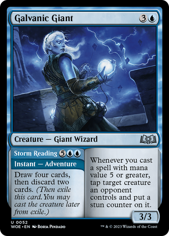 {@C} Galvanic Giant // Storm Reading [Wilds of Eldraine][WOE 052]