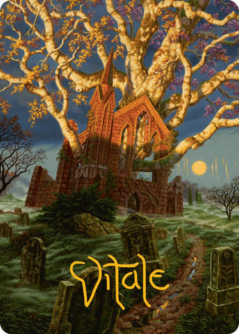 {A} Abundant Growth Art Card (Gold-Stamped Signature) [Innistrad Remastered Art Series][GS AINR 013]