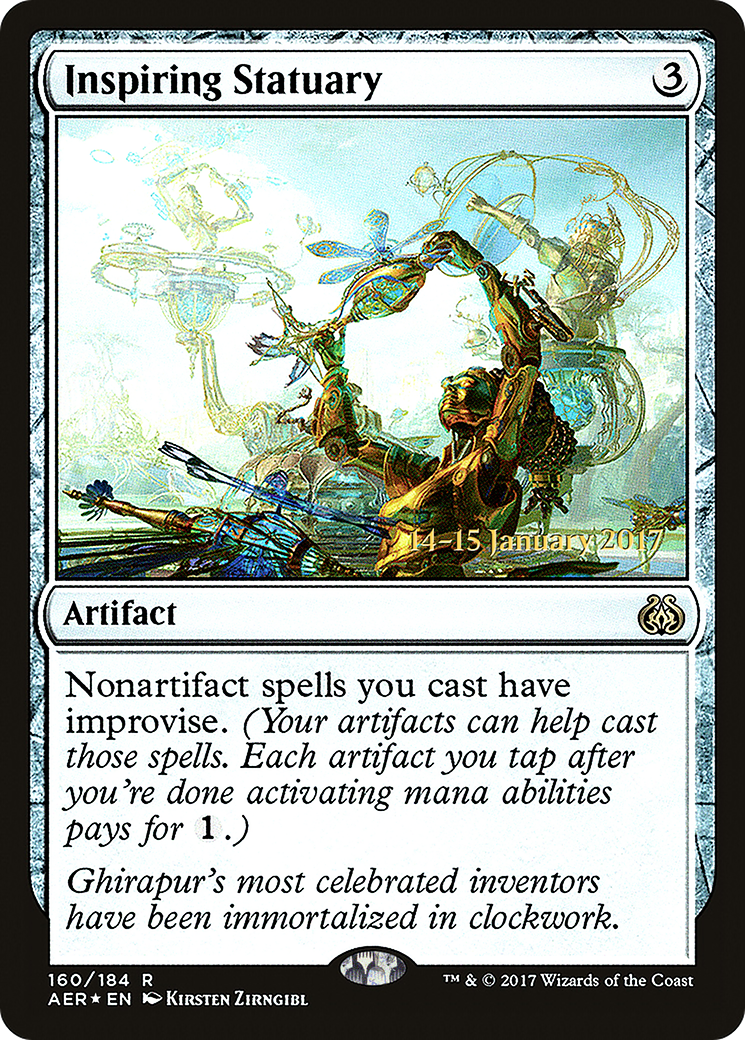 {R} Inspiring Statuary [Aether Revolt Prerelease Promos][PR AER 160]