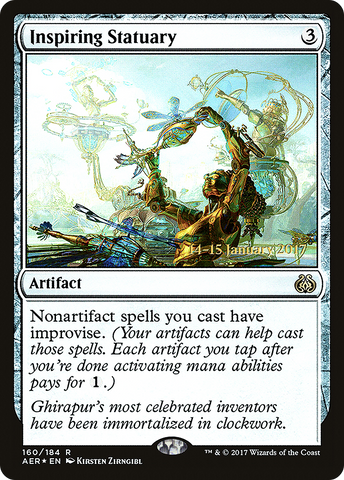 {R} Inspiring Statuary [Aether Revolt Prerelease Promos][PR AER 160]