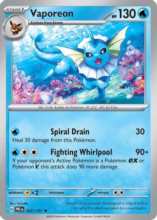 [PKM] Vaporeon (022/131) [Scarlet & Violet: Prismatic Evolutions]