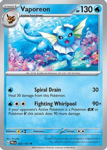 [PKM] Vaporeon (022/131) [Scarlet & Violet: Prismatic Evolutions]