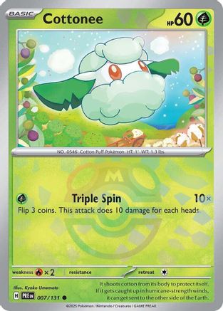 [PKM] Cottonee (007/131) (Master Ball Pattern) [Scarlet & Violet: Prismatic Evolutions]