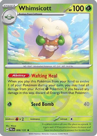 [PKM] Whimsicott (008/131) (Master Ball Pattern) [Scarlet & Violet: Prismatic Evolutions]