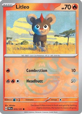 [PKM] Litleo (015/131) (Master Ball Pattern) [Scarlet & Violet: Prismatic Evolutions]