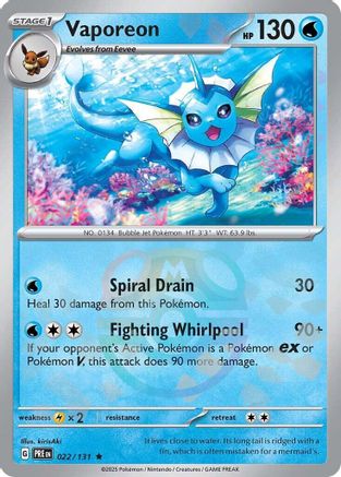 [PKM] Vaporeon (022/131) (Master Ball Pattern) [Scarlet & Violet: Prismatic Evolutions]