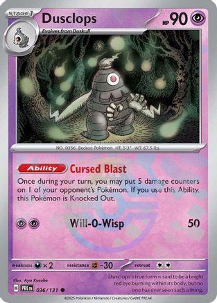[PKM] Dusclops (036/131) (Master Ball Pattern) [Scarlet & Violet: Prismatic Evolutions]