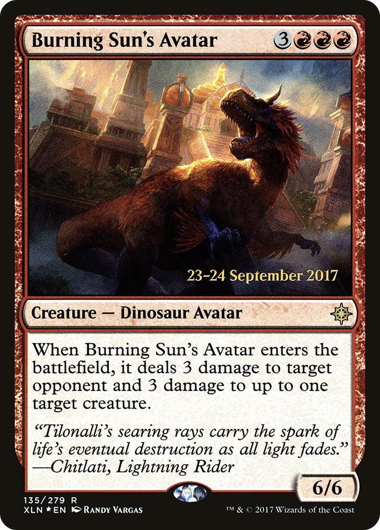 {R} Burning Sun's Avatar [Ixalan Prerelease Promos][PR XLN 135]