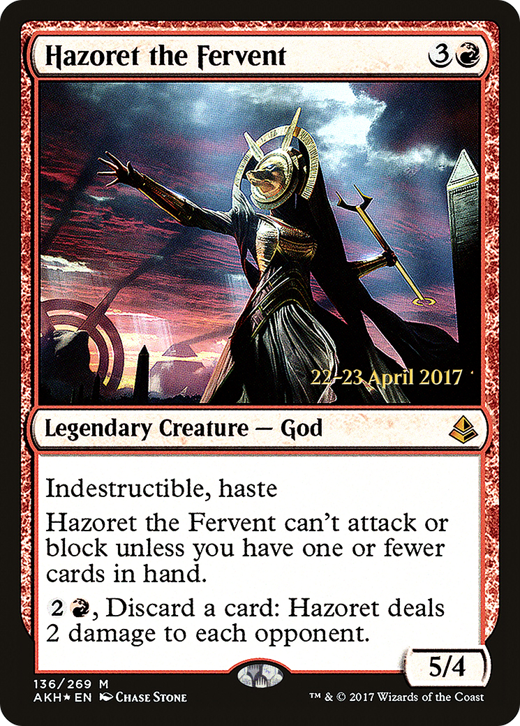 {R} Hazoret the Fervent [Amonkhet Prerelease Promos][PR AKH 136]