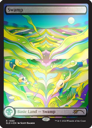 {B}[RBF SLD 1480] Swamp (1480) (Rainbow Foil) [Secret Lair Drop Series]
