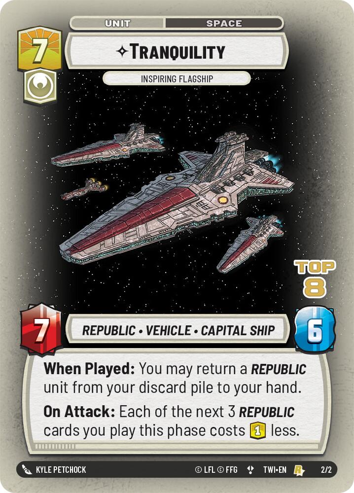 {SW-R}Tranquility - Inspiring Flagship (Top 8) (2/2) [Twilight of the Republic Planetary Qualifier Promo]