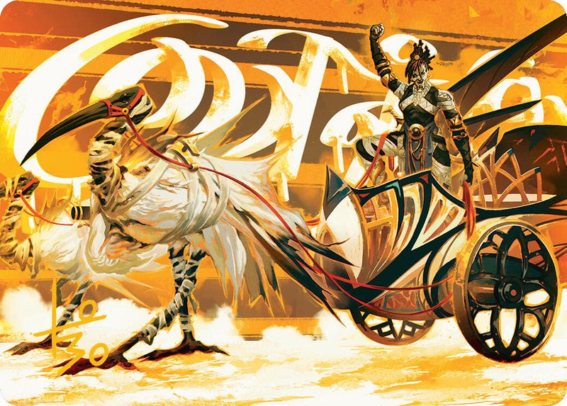 {A} Skyseer's Chariot Art Card (Gold-Stamped Signature) [Aetherdrift Art Series][GS ADFT 035]