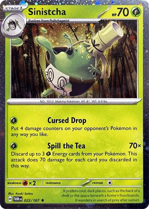 [PKM] Sinistcha (022/167) (Cosmos Holo) [Scarlet & Violet: Twilight Masquerade]