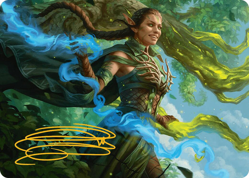 {A} Nissa, Worldsoul Speaker Art Card (Gold-Stamped Signature) [Aetherdrift Art Series][GS ADFT 031]