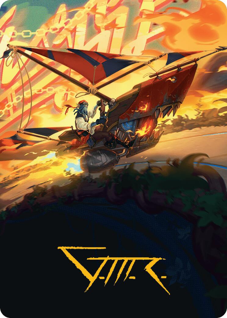 {A} Boosted Sloop Art Card (Gold-Stamped Signature) [Aetherdrift Art Series][GS ADFT 047]
