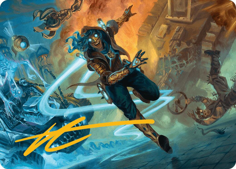 {A} Sita Varma, Masked Racer Art Card (Gold-Stamped Signature) [Aetherdrift Art Series][GS ADFT 026]