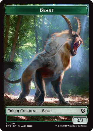 {T} Beast (0010) // Beast (0011) Double-Sided Token [Aetherdrift Commander][TDRC 10//11]